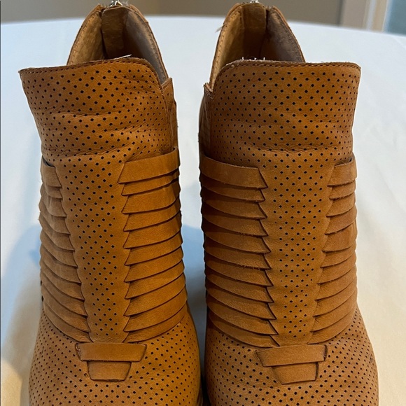 Vince Camuto Tan Perforated Ankle Booties - Picture 9 of 12